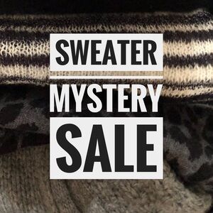 Mystery sweater lot 6 sweaters included. Black and gray